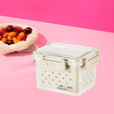 Maxbell Fruit Container for Fridge with Drain Basket with Colander Pantry Keep Fresh 12.5x9x10cm