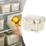 Maxbell Fruit Container for Fridge with Drain Basket with Colander Pantry Keep Fresh 12.5x9x10cm