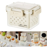 Maxbell Fruit Container for Fridge with Drain Basket with Colander Pantry Keep Fresh 12.5x9x10cm