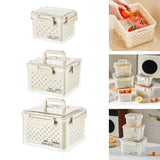 Maxbell Fruit Container for Fridge with Drain Basket with Colander Pantry Keep Fresh 12.5x9x10cm