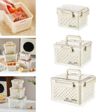 Maxbell Fruit Container for Fridge with Drain Basket with Colander Pantry Keep Fresh 12.5x9x10cm