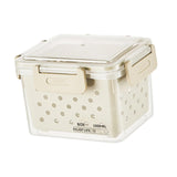 Maxbell Fruit Container for Fridge with Drain Basket with Colander Pantry Keep Fresh 12.5x9x10cm