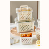 Maxbell Fruit Container for Fridge with Drain Basket with Colander Pantry Keep Fresh 12.5x9x10cm