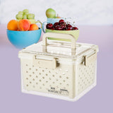Maxbell Fruit Container for Fridge with Drain Basket with Colander Pantry Keep Fresh 16x13x12.5cm