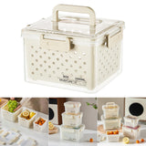 Maxbell Fruit Container for Fridge with Drain Basket with Colander Pantry Keep Fresh 16x13x12.5cm