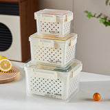 Maxbell Fruit Container for Fridge with Drain Basket with Colander Pantry Keep Fresh 16x13x12.5cm