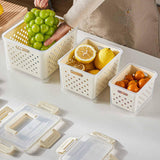 Maxbell Fruit Container for Fridge with Drain Basket with Colander Pantry Keep Fresh 16x13x12.5cm