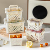 Maxbell Fruit Container for Fridge with Drain Basket with Colander Pantry Keep Fresh 16x13x12.5cm