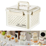 Maxbell Fruit Container for Fridge with Drain Basket with Colander Pantry Keep Fresh 20x16x15cm