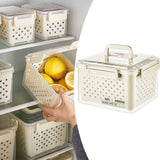 Maxbell Fruit Container for Fridge with Drain Basket with Colander Pantry Keep Fresh 20x16x15cm