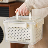 Maxbell Fruit Container for Fridge with Drain Basket with Colander Pantry Keep Fresh 20x16x15cm