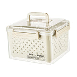 Maxbell Fruit Container for Fridge with Drain Basket with Colander Pantry Keep Fresh 20x16x15cm