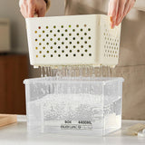 Maxbell Fruit Container for Fridge with Drain Basket with Colander Pantry Keep Fresh 20x16x15cm