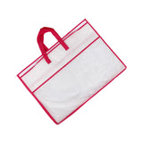 Maxbell Blanket Storage Bag with Zipper Clothes Organizer for Bed Sheet Toys Clothes red edge