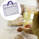 Maxbell Blanket Storage Bag with Zipper Clothes Organizer for Bed Sheet Toys Clothes violet edge