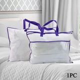 Maxbell Blanket Storage Bag with Zipper Clothes Organizer for Bed Sheet Toys Clothes violet edge