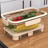 Maxbell Ice Chilled Camping Food Container Fruit Storage Container for Fridge Veggie Beige