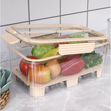 Maxbell Ice Chilled Camping Food Container Fruit Storage Container for Fridge Veggie Beige