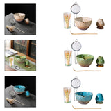 Maxbell 5x Matcha Tea Set Japanese Tea Making Tools Matcha Ceremony Gift Matcha Bowl Brown