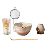 Maxbell 5x Matcha Tea Set Japanese Tea Making Tools Matcha Ceremony Gift Matcha Bowl Brown
