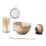 Maxbell 5x Matcha Tea Set Japanese Tea Making Tools Matcha Ceremony Gift Matcha Bowl Brown
