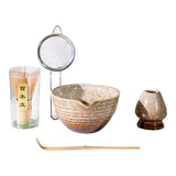 Maxbell 5x Matcha Tea Set Japanese Tea Making Tools Matcha Ceremony Gift Matcha Bowl Brown