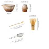 Maxbell 5x Matcha Tea Set Japanese Tea Making Tools Matcha Ceremony Gift Matcha Bowl Brown