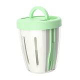 Maxbell Salad Cup with Fork Reusable Fruit Salad Storage Cup for Picnic Cereal Lunch Green