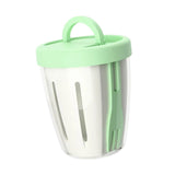 Maxbell Salad Cup with Fork Reusable Fruit Salad Storage Cup for Picnic Cereal Lunch Green