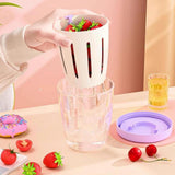Maxbell Salad Cup with Fork Reusable Fruit Salad Storage Cup for Picnic Cereal Lunch Purple