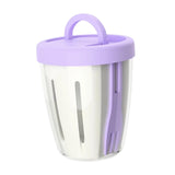 Maxbell Salad Cup with Fork Reusable Fruit Salad Storage Cup for Picnic Cereal Lunch Purple