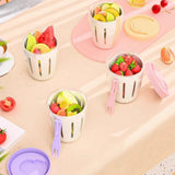Maxbell Salad Cup with Fork Reusable Fruit Salad Storage Cup for Picnic Cereal Lunch Purple