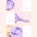 Maxbell Salad Cup with Fork Reusable Fruit Salad Storage Cup for Picnic Cereal Lunch Purple