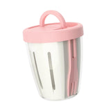 Maxbell Salad Cup with Fork Reusable Fruit Salad Storage Cup for Picnic Cereal Lunch Pink