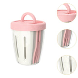 Maxbell Salad Cup with Fork Reusable Fruit Salad Storage Cup for Picnic Cereal Lunch Pink