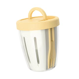 Maxbell Salad Cup with Fork Reusable Fruit Salad Storage Cup for Picnic Cereal Lunch Yellow