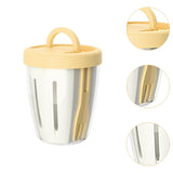 Maxbell Salad Cup with Fork Reusable Fruit Salad Storage Cup for Picnic Cereal Lunch Yellow