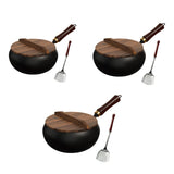 Maxbell Iron Wok Cookware Kitchen Practical Deep Fry Pan for Food Vegetables Stewing 24cm