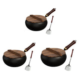 Maxbell Iron Wok Cookware Kitchen Practical Deep Fry Pan for Food Vegetables Stewing 24cm