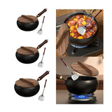 Maxbell Iron Wok Cookware Kitchen Practical Deep Fry Pan for Food Vegetables Stewing 24cm