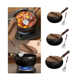 Maxbell Iron Wok Cookware Kitchen Practical Deep Fry Pan for Food Vegetables Stewing 24cm