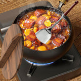 Maxbell Iron Wok Cookware Kitchen Practical Deep Fry Pan for Food Vegetables Stewing 24cm