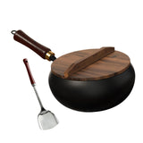 Maxbell Iron Wok Cookware Kitchen Practical Deep Fry Pan for Food Vegetables Stewing 26cm