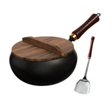Maxbell Iron Wok Cookware Kitchen Practical Deep Fry Pan for Food Vegetables Stewing 26cm