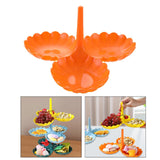 Maxbell Fruit Plate Stackable Modern Desserts Stand for Birthday Banquet Living Room Orange