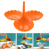 Maxbell Fruit Plate Stackable Modern Desserts Stand for Birthday Banquet Living Room Orange
