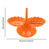Maxbell Fruit Plate Stackable Modern Desserts Stand for Birthday Banquet Living Room Orange