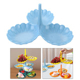 Maxbell Fruit Plate Stackable Modern Desserts Stand for Birthday Banquet Living Room Blue