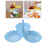 Maxbell Fruit Plate Stackable Modern Desserts Stand for Birthday Banquet Living Room Blue