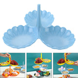 Maxbell Fruit Plate Stackable Modern Desserts Stand for Birthday Banquet Living Room Blue